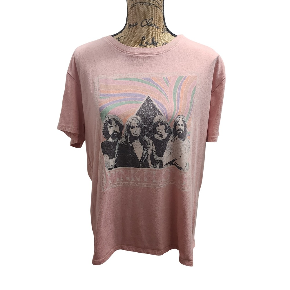 Pink Floyd T-Shirt‎ Band Graphic Tee Pink Music Rock Concert Girls L(12-14)